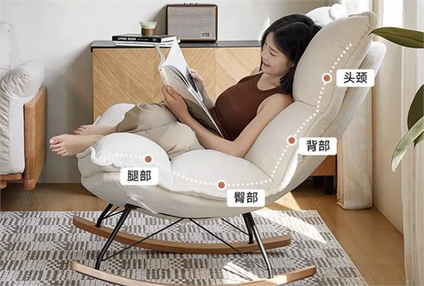 林氏家居上新奶糕搖搖椅，3D立體坐感+防傾倒設計，小體量隨心移、怎么搖都舒服~