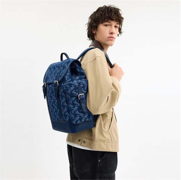 COACH 男士馬車圖案印花雙肩包 HITCH