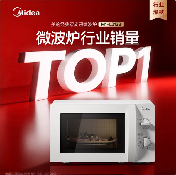 國家補貼+PLUS會員專享：美的M1-L213B 20L白色微波爐，開啟便捷烹飪新生活