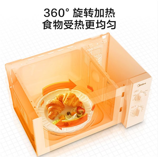 國家補貼+PLUS會員專享：美的M1-L213B 20L白色微波爐，開啟便捷烹飪新生活