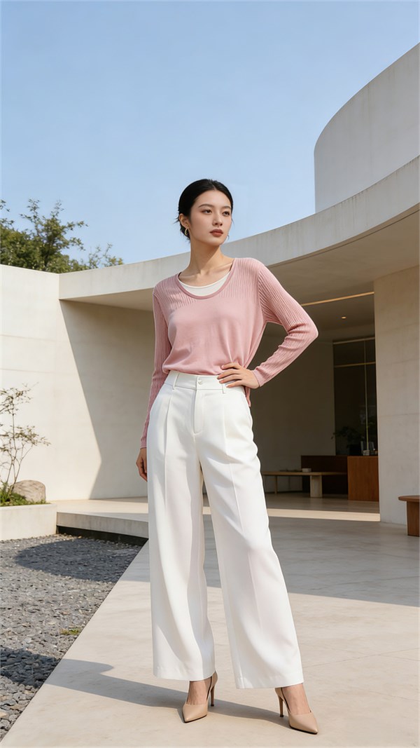 婕依妮26春针织之约:粉色晕染浪漫,白色勾勒纯净