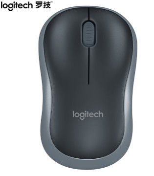 罗技（Logitech）M185鼠标 无线鼠标 办公鼠标 对称鼠标 黑色灰边 带无线2.4G接收器