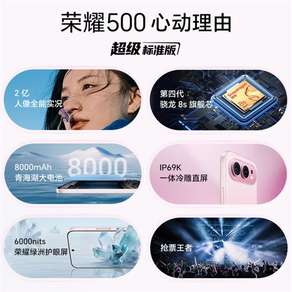 榮耀500煥新版超級標準版：學生黨專屬全能拍照旗艦