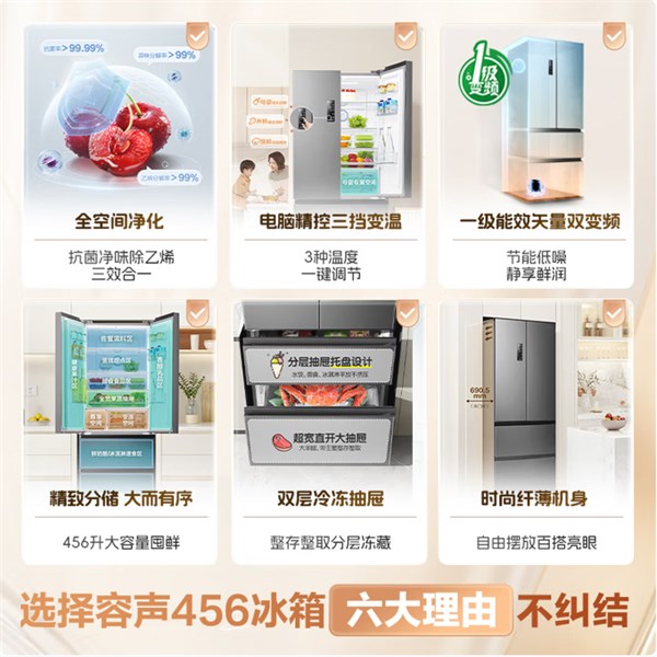 容聲BCD-456WD18MP：重新定義家庭儲(chǔ)鮮體驗(yàn)