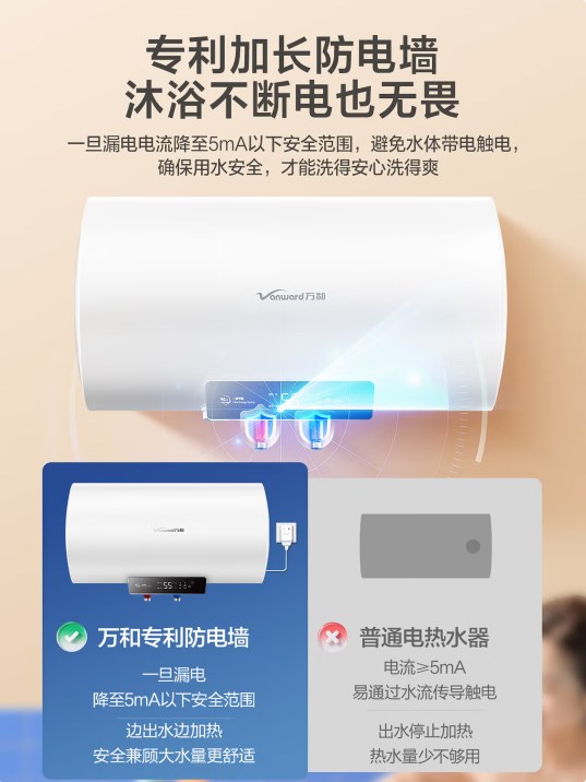 萬和【節(jié)能星Q2E】60升2200W速熱超一級能效免換鎂棒抑菌凈水一鍵預(yù)約儲水式電熱水器國家補(bǔ)貼15%