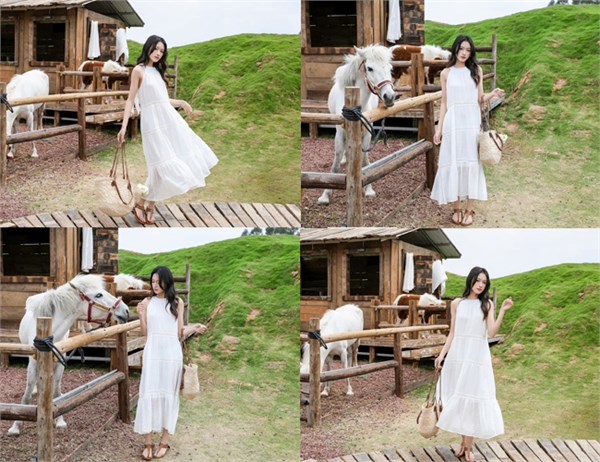 这个夏天，与OR.Kart纯白拼接裙共赴一场法式甜美之约