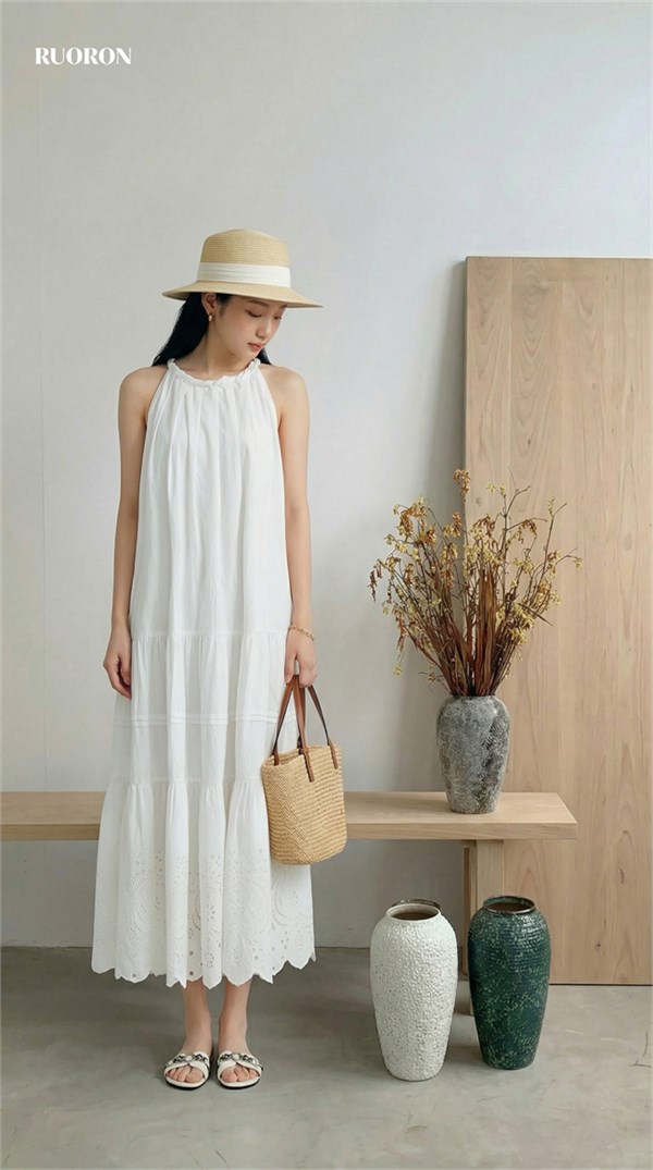 RUORON 2026夏季法式度假白裙 | 把南法阳光穿在身上