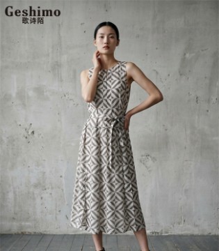 歌诗陌,2026夏季,法式双面裙语,海军领,灰调格纹,女装,招商,加盟