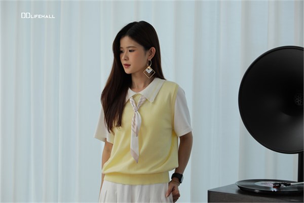 DD女装夏季新章｜黄白撞色、韩系修身、无袖高级感，解锁夏日时髦三重奏