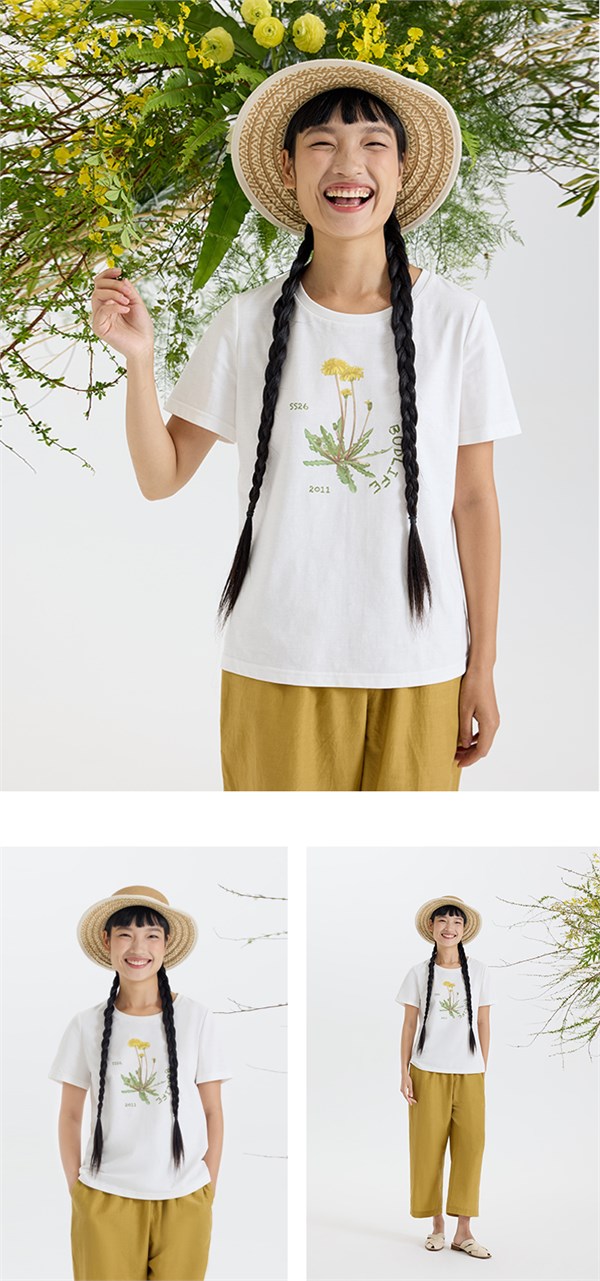 补丁生活，手绘蒲公英 如花在野，衣染自然