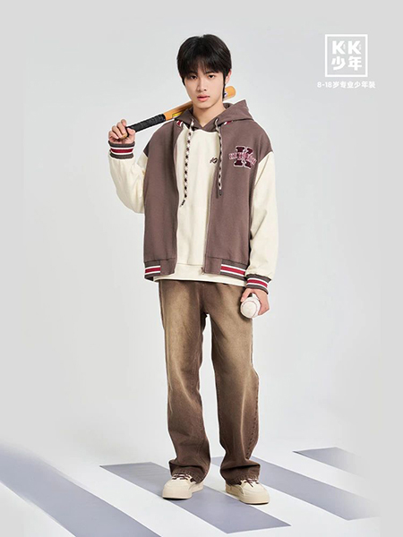 KK少年童装品牌2025春夏少年装阔感牛仔裤