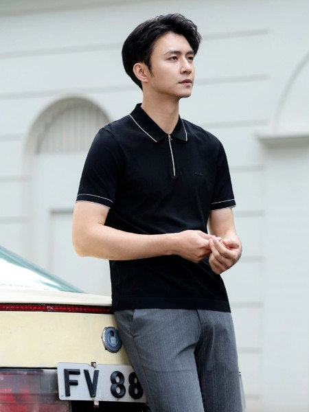 杰利欧尔JL-OU男装品牌舒适透气商务休闲冰丝2025夏季新款