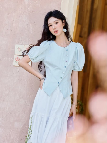 谜秀(MISHOW)女装时尚温柔宽松显瘦甜美连衣裙2025夏季新款