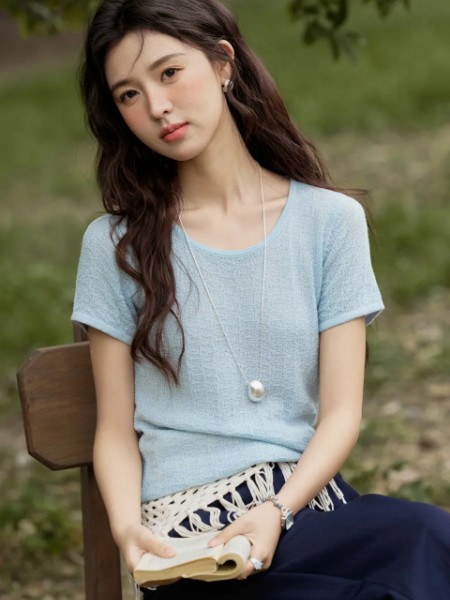 谜秀(MISHOW)女装时尚甜美可爱舒适显瘦2025夏季新款短袖