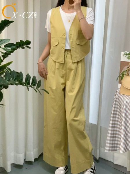 西橙子女装淑女时尚宽松休闲收腰短袖2025夏季新款