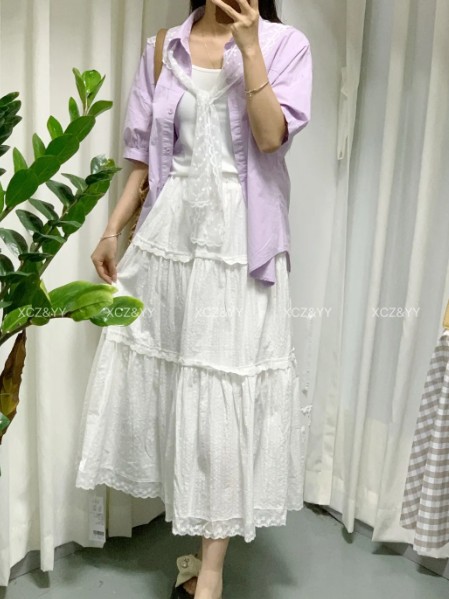 西橙子女装淑女时尚宽松休闲收腰短袖2025夏季新款