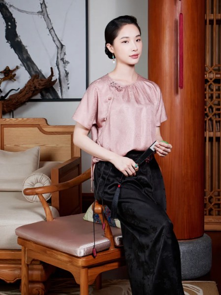 玺玥女装优雅气质修身沉稳真丝印花香云纱旗袍连衣裙