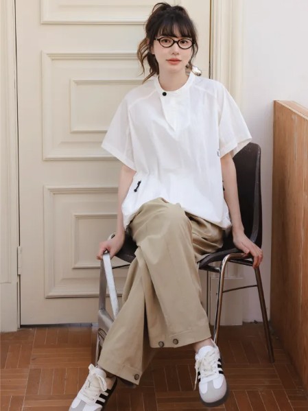 那汀女装时尚休闲宽松舒适潮流短袖2025夏季新款