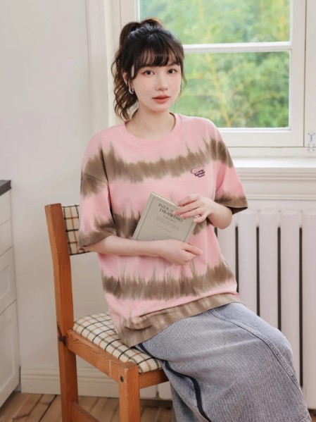 那汀女装时尚休闲宽松舒适潮流短袖2025夏季新款