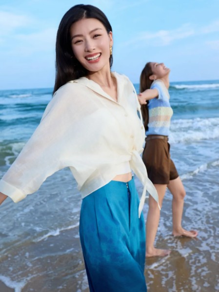优美世界(umisky)女装休闲知性宽松舒适女短袖2025夏季新款