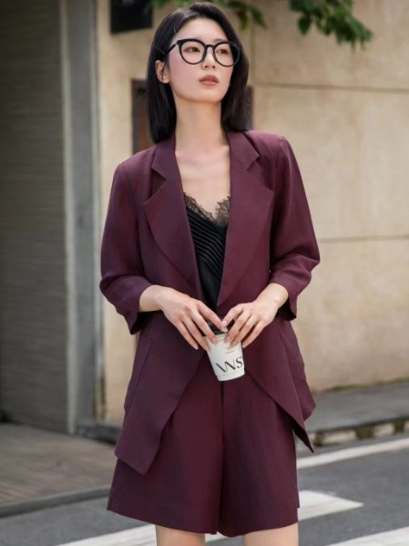 意澳(Eall.cz)女装七分袖亚麻西装套装秋季2025新款