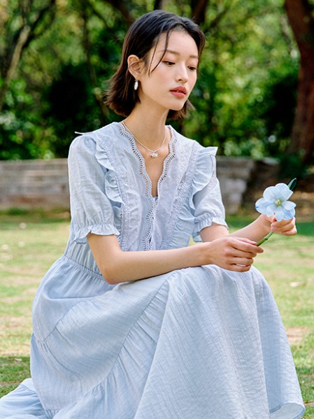 茵曼(INMAN)女装淑女温柔2025夏装新款