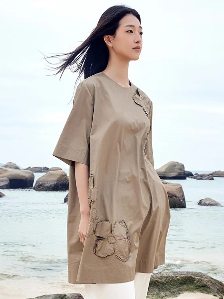 ANNOTATE 注释女装棉麻宽松舒适连衣裙2025夏季新款