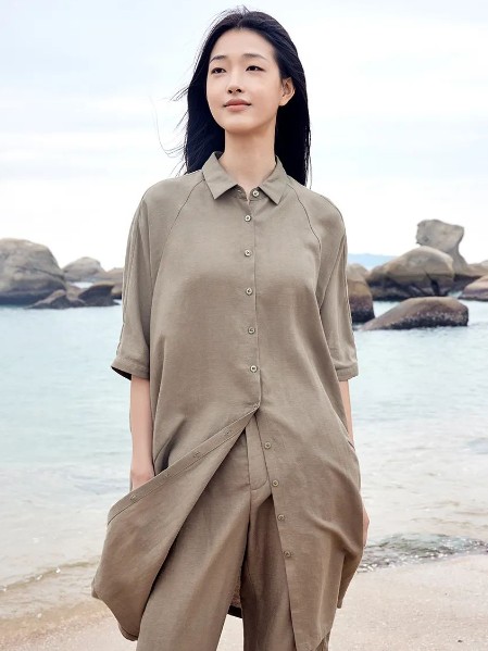 ANNOTATE 注释女装棉麻宽松舒适连衣裙2025夏季新款