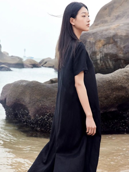 ANNOTATE 注释女装棉麻宽松舒适连衣裙2025夏季新款