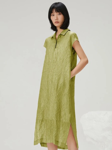必然(ANY-ALL)女装亚麻宽松舒适连衣裙2025夏季新款