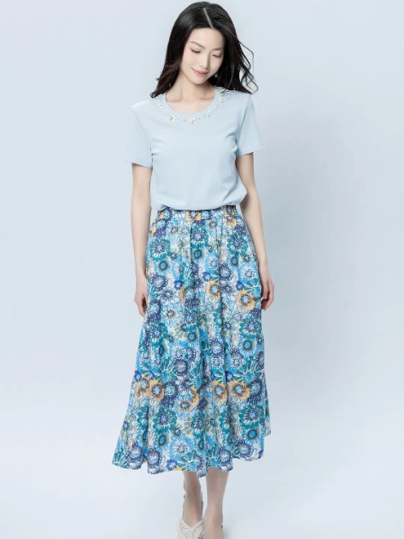 欧微女装甜美气质田园风连衣裙2025夏季新款