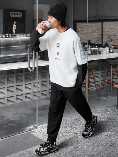 素拼男装品牌舒适潮流设计感短袖2025夏季新款