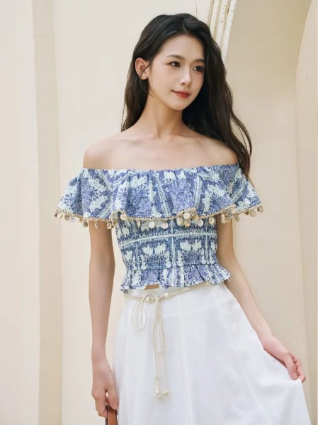 录上女装复古文艺小资短袖2025夏季新款