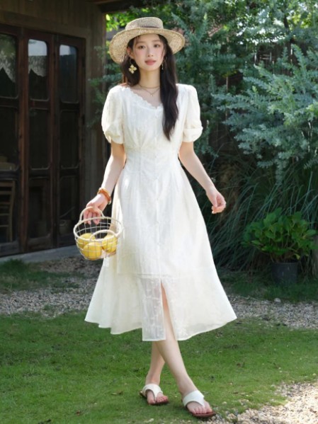 谜秀(MISHOW)女装文艺甜美碎花连衣裙2025夏季新款