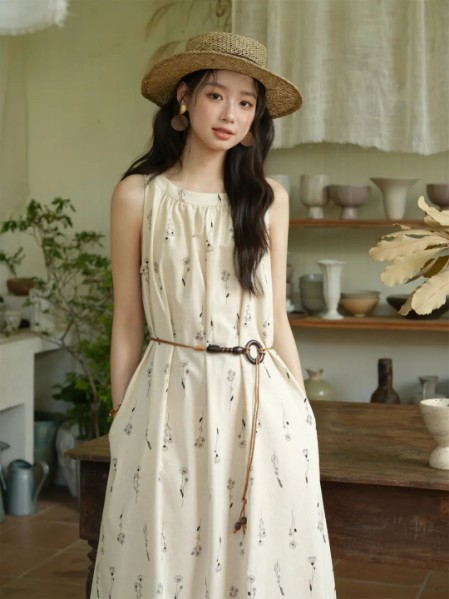 谜秀(MISHOW)女装文艺甜美碎花连衣裙2025夏季新款