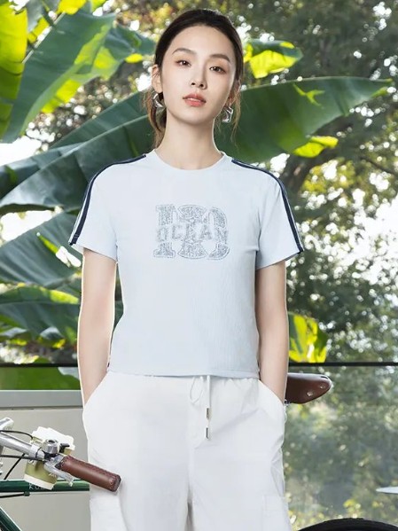 如缤RUBIN女装休闲百搭简约短袖2025夏季新款