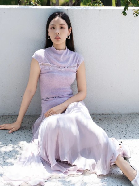 MOMOTREE女装品牌气质优雅针织短袖2025新款