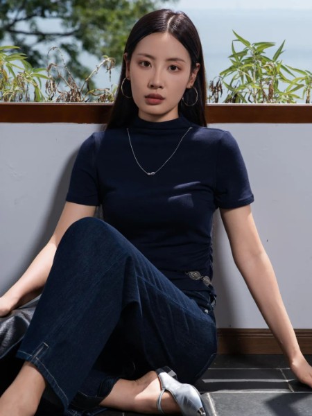 MOMOTREE女装品牌气质优雅针织短袖2025新款
