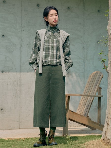 私人衣橱(SRYC)女装品牌碎花格子翻领小清新长袖2025秋季新品
