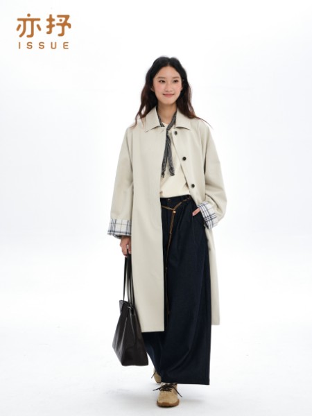 ISSUE亦抒女装品牌中长款风衣外套2025秋季新品
