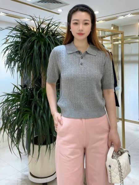 DU迪如女装品牌翻领针织衫优雅显瘦2025秋季新品