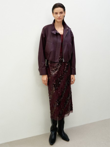 迪卡轩(DEKASHELL)女装品牌枣红色气质高级复古长袖2025秋季新款