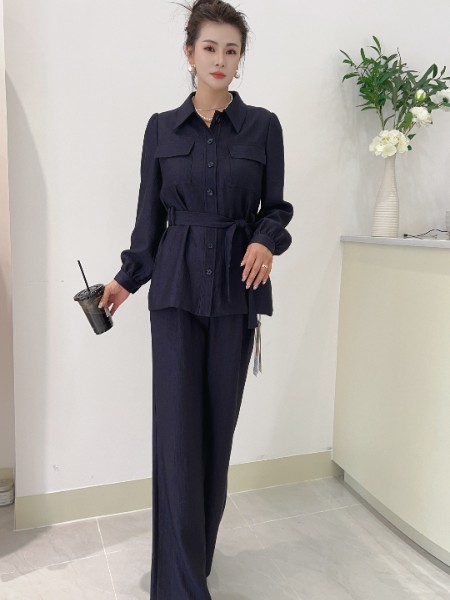 芮色(RUISE)女装品牌2025新款宽松小衫休闲套装气质直简裤两件套
