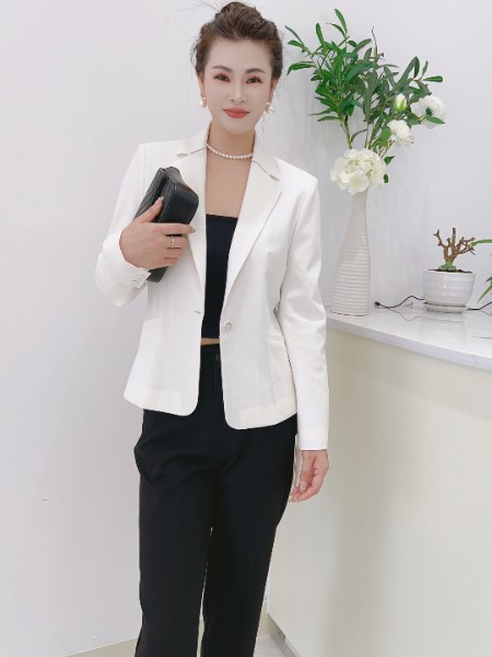 芮色(RUISE)女装品牌白色小西装外套2025秋季新款