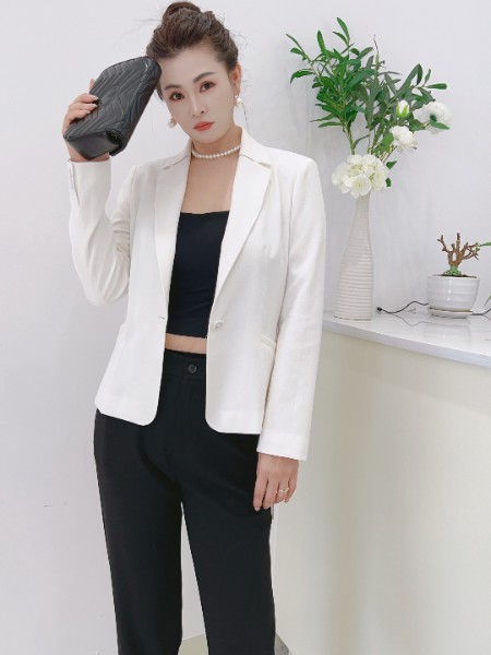 芮色(RUISE)女装品牌白色小西装外套2025秋季新款