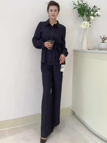 芮色(RUISE)女装品牌2025新款宽松小衫休闲套装气质直简裤两件套