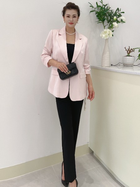 芮色(RUISE)女装品牌白色西装套装群2025新款修身高级感长袖西服