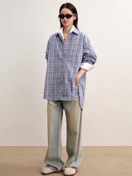 Less.女装品牌最新产品展示长袖翻领复古女士衬衫