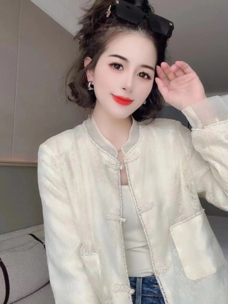 女装品牌新中式提花盘扣防晒外套国风上衣