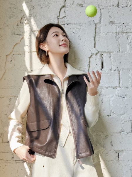 韩序(HANXU)女装品牌马甲皮衣打底外穿2025秋季新款